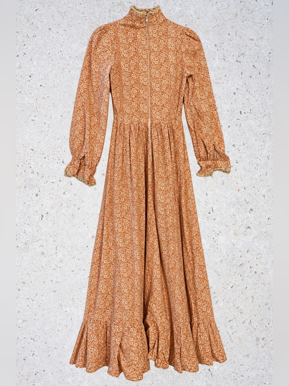 Vintage Laura Ashley 1970s Floral Floor Length Maxi Dress Size 12